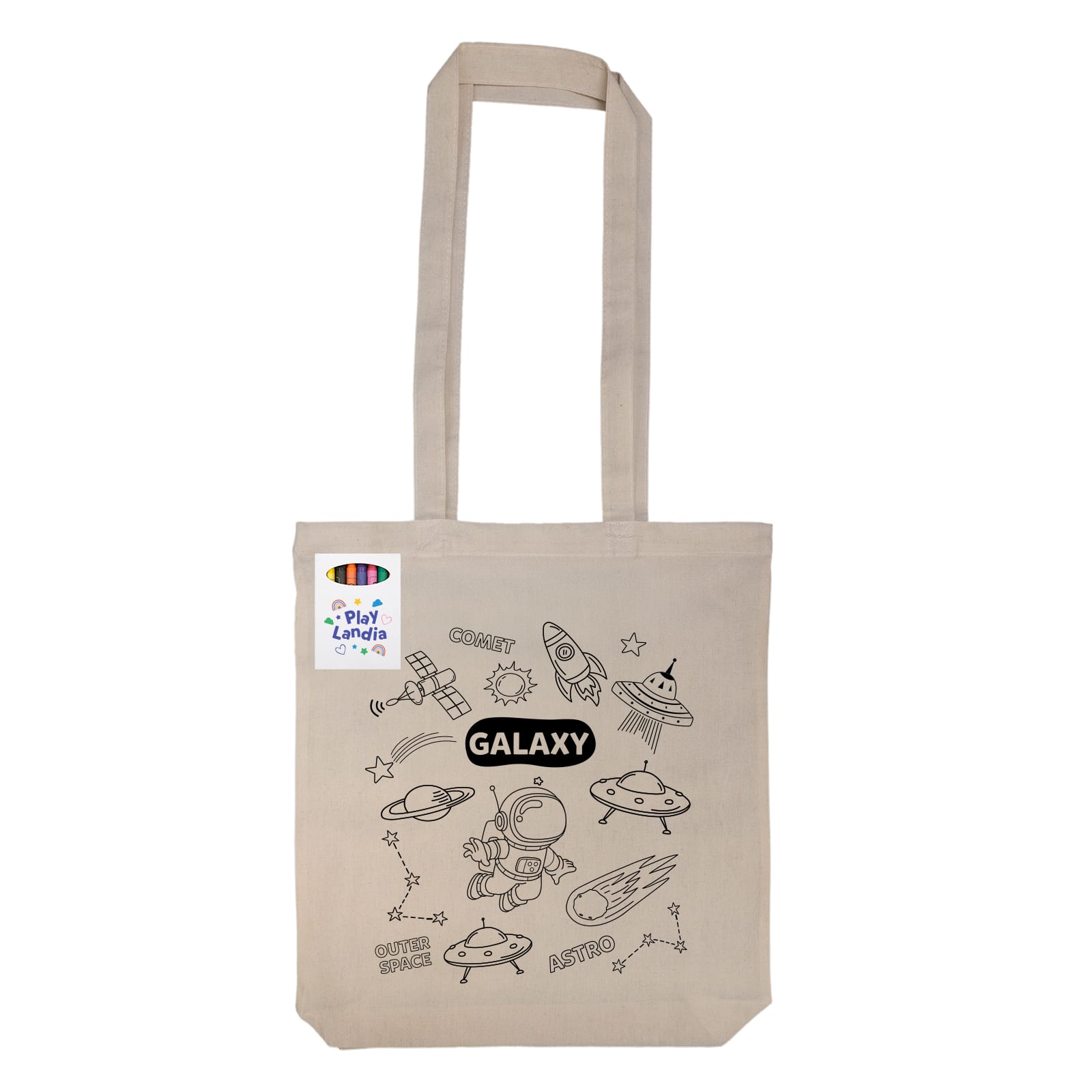 Get Crafty Folding Calico Bag and Crayons