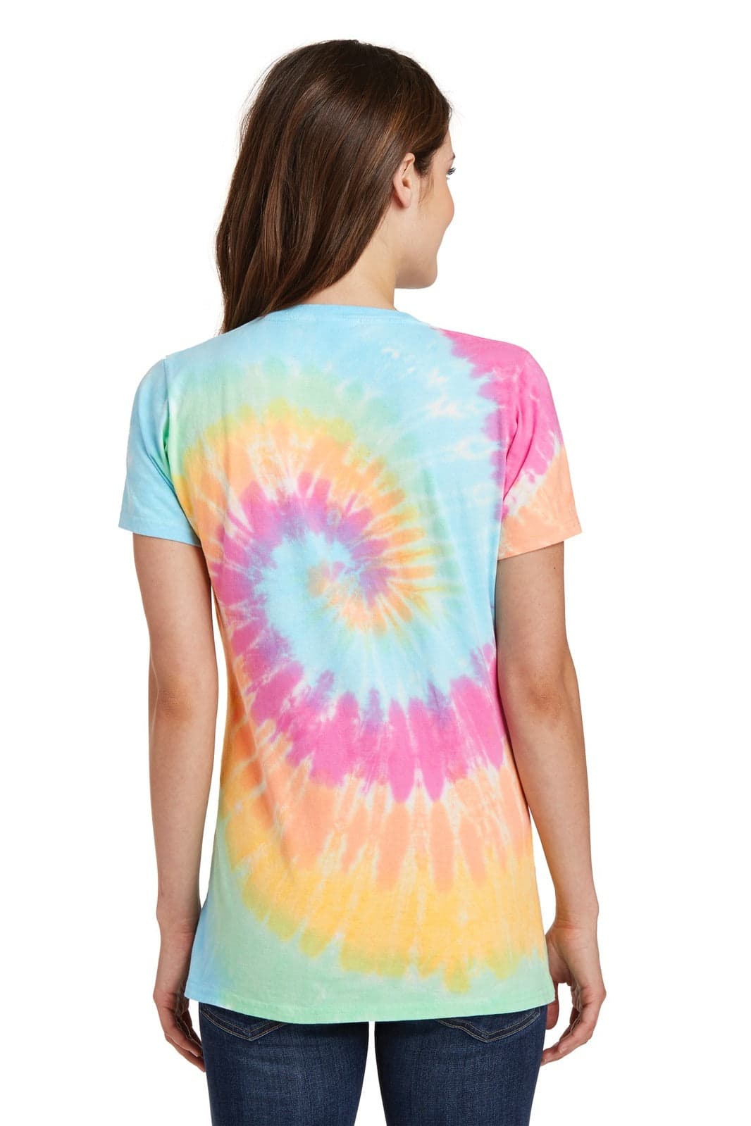 Port & Company Ladies Tie-Dye V-Neck Tee