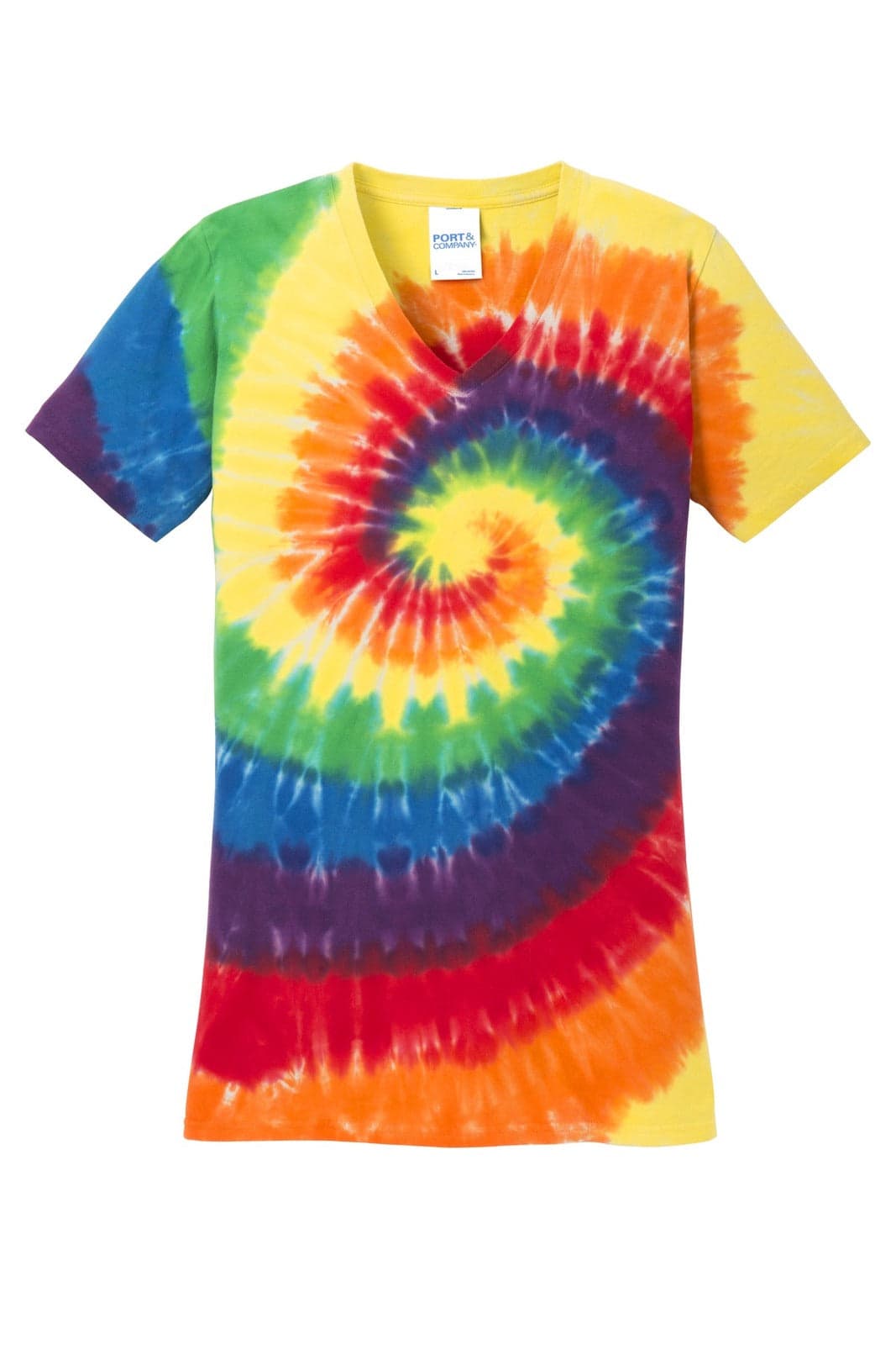 Port & Company Ladies Tie-Dye V-Neck Tee