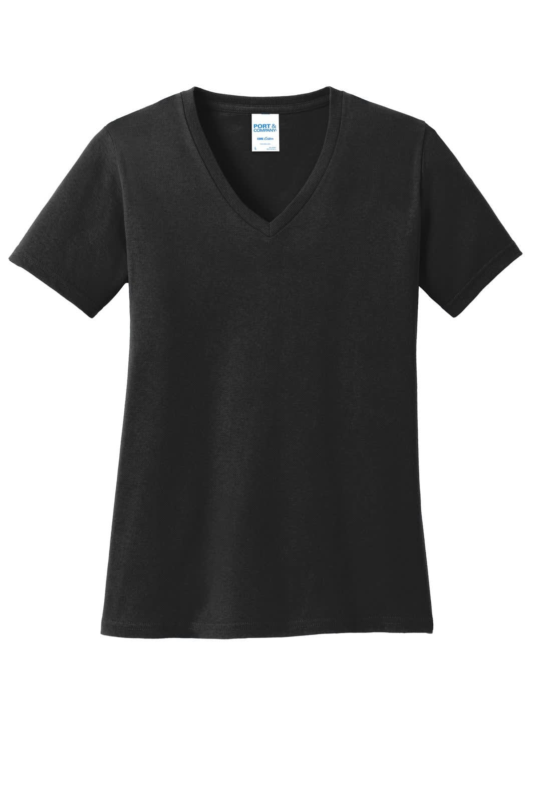 Port & Company Ladies Core Cotton V-Neck Tee