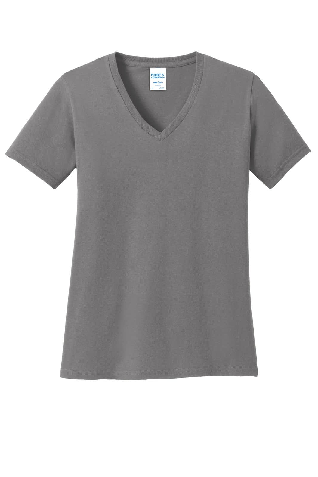 Port & Company Ladies Core Cotton V-Neck Tee