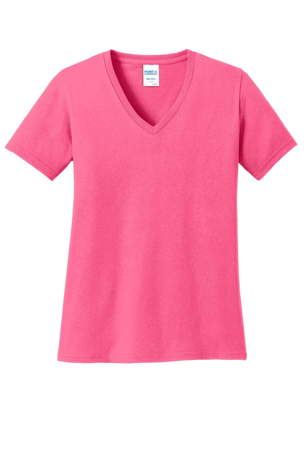 Port & Company Ladies Core Cotton V-Neck Tee