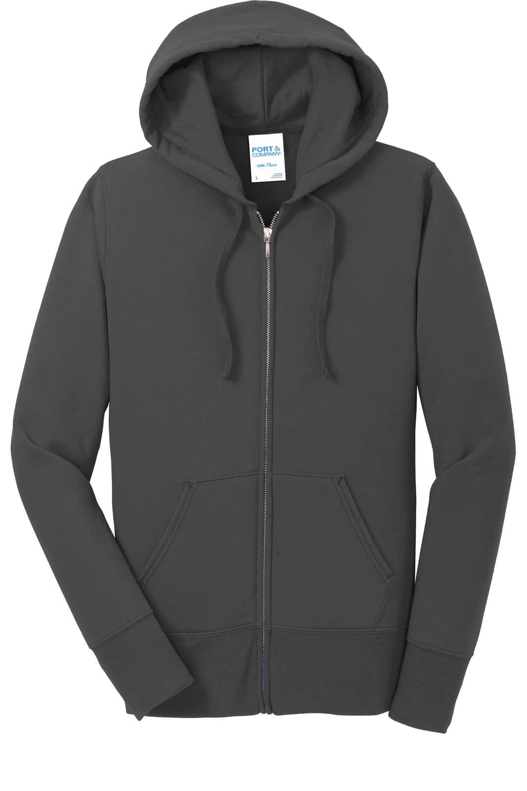 Port & Company Ladies Core Fleece Full-Zip Hooded Sweatshirt