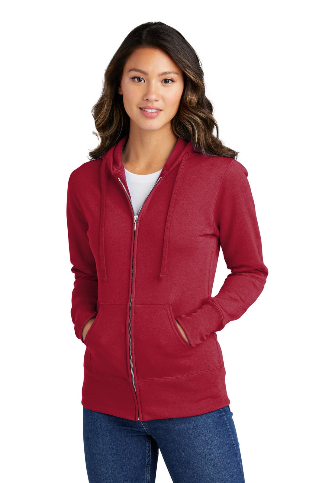 Port & Company Ladies Core Fleece Full-Zip Hooded Sweatshirt