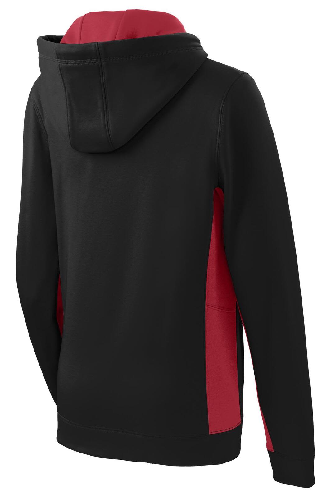 Sport-Tek Ladies Sport-Wick Fleece Colorblock Hooded Pullover