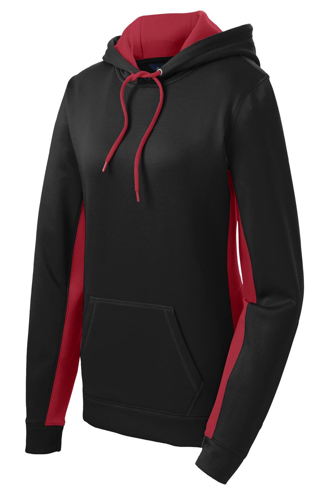 Sport-Tek Ladies Sport-Wick Fleece Colorblock Hooded Pullover