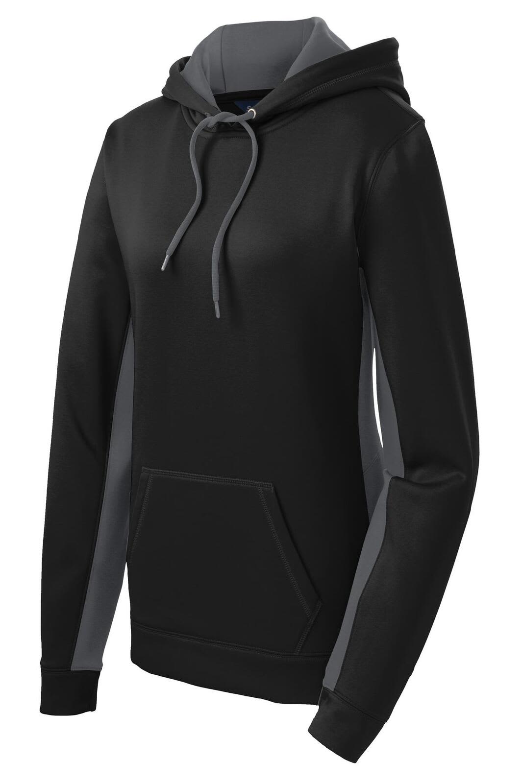 Sport-Tek Ladies Sport-Wick Fleece Colorblock Hooded Pullover