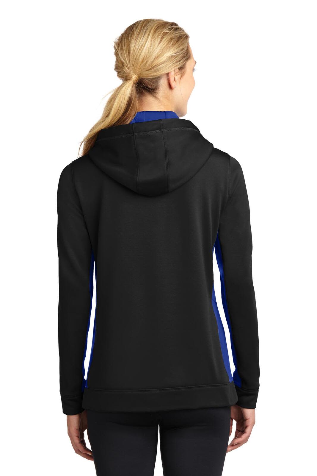 Sport-Tek Ladies Sport-Wick Fleece Colorblock Hooded Pullover
