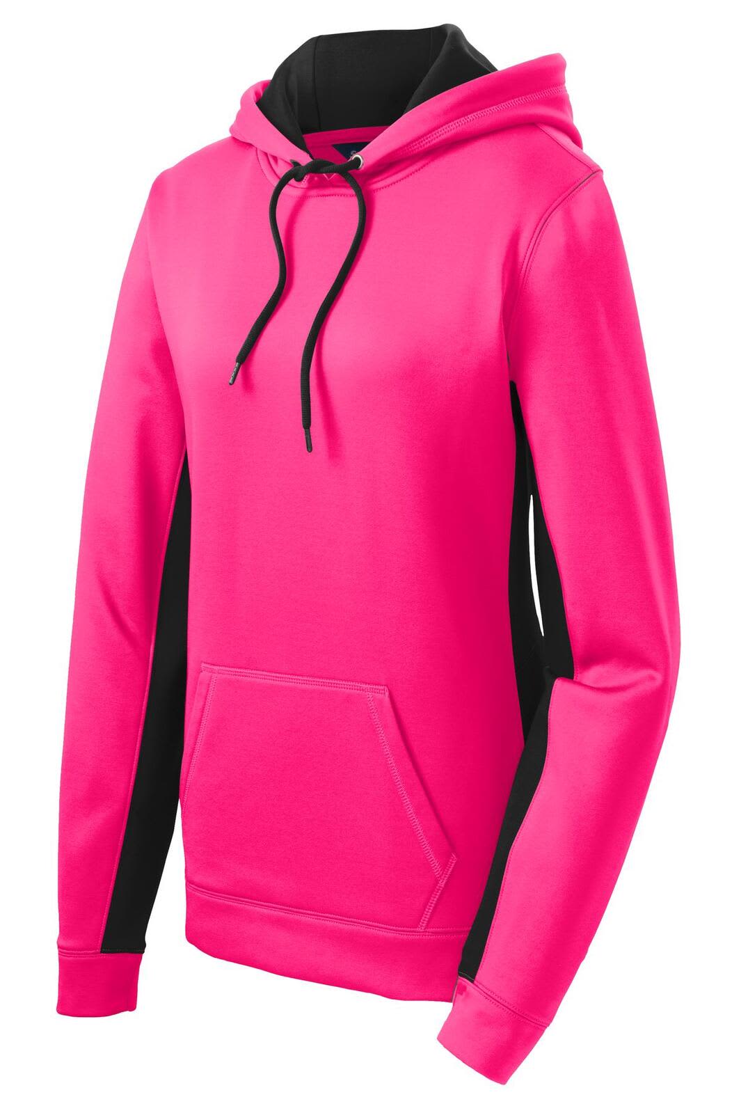 Sport-Tek Ladies Sport-Wick Fleece Colorblock Hooded Pullover
