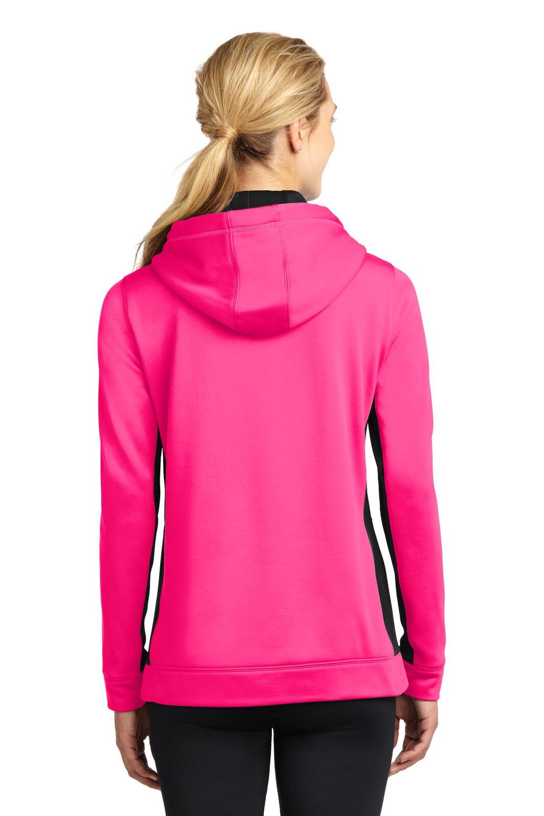 Sport-Tek Ladies Sport-Wick Fleece Colorblock Hooded Pullover