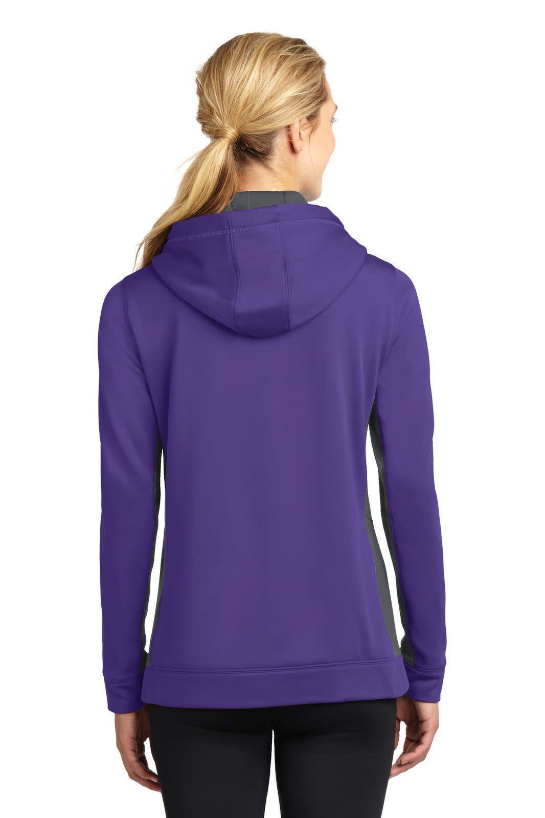 Sport-Tek Ladies Sport-Wick Fleece Colorblock Hooded Pullover