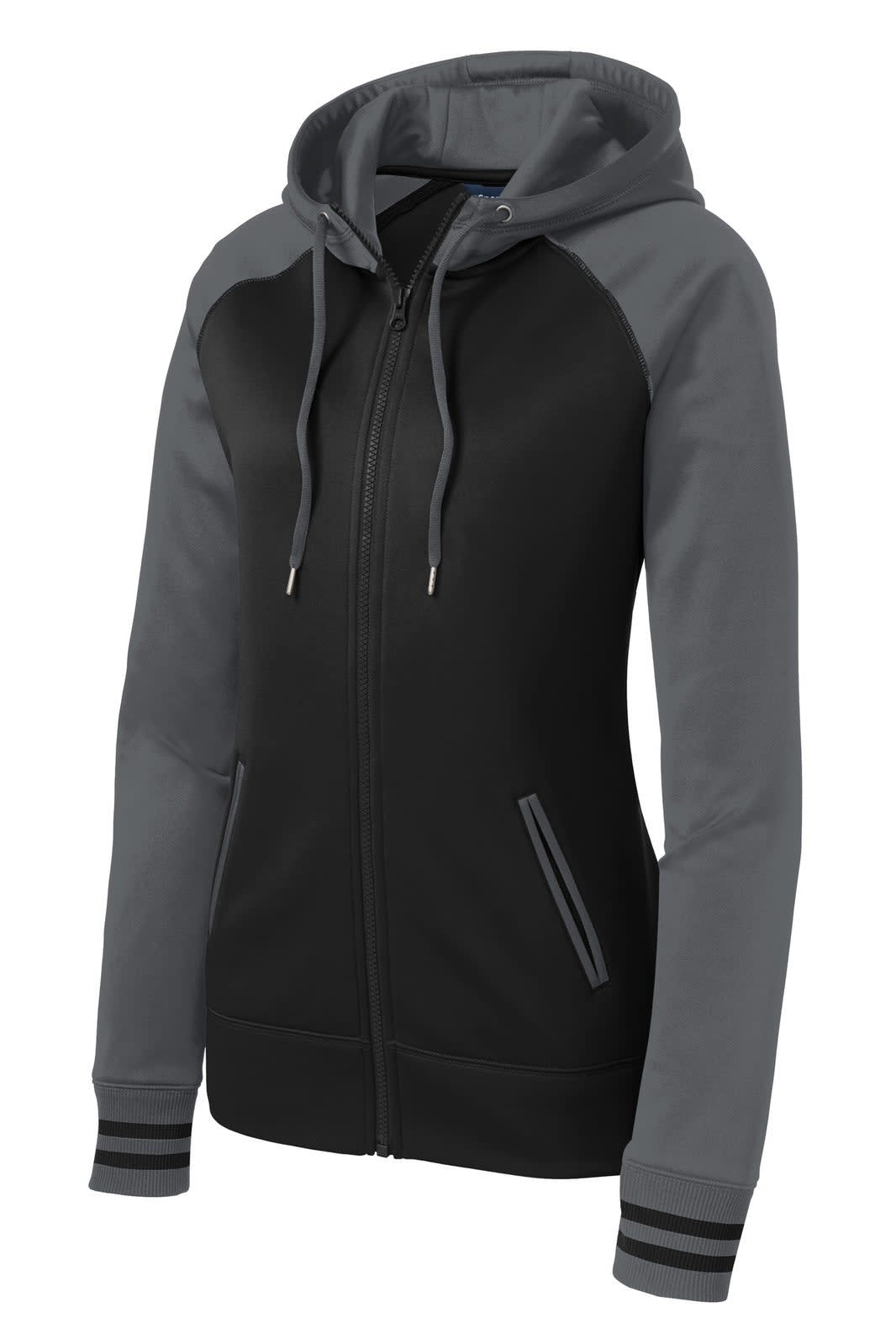Sport-Tek Ladies Sport-Wick Varsity Fleece Full-Zip Hooded Jacket