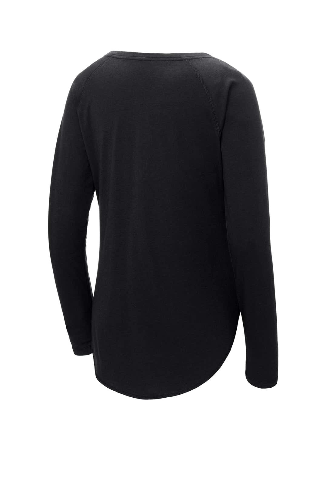 Sport-Tek  Ladies PosiCharge  Long Sleeve Tri-Blend Wicking Scoop Neck Raglan Tee