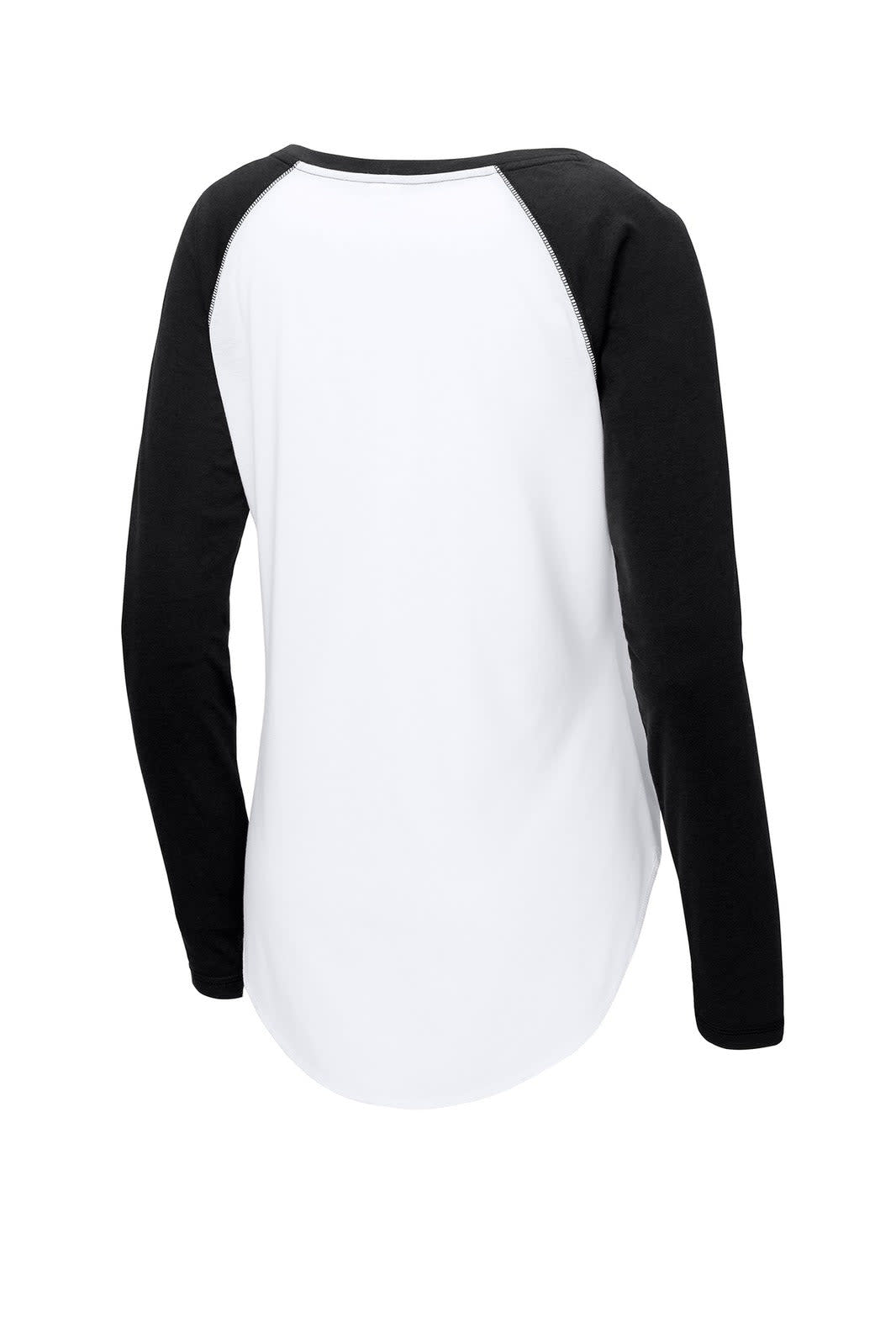 Sport-Tek  Ladies PosiCharge  Long Sleeve Tri-Blend Wicking Scoop Neck Raglan Tee