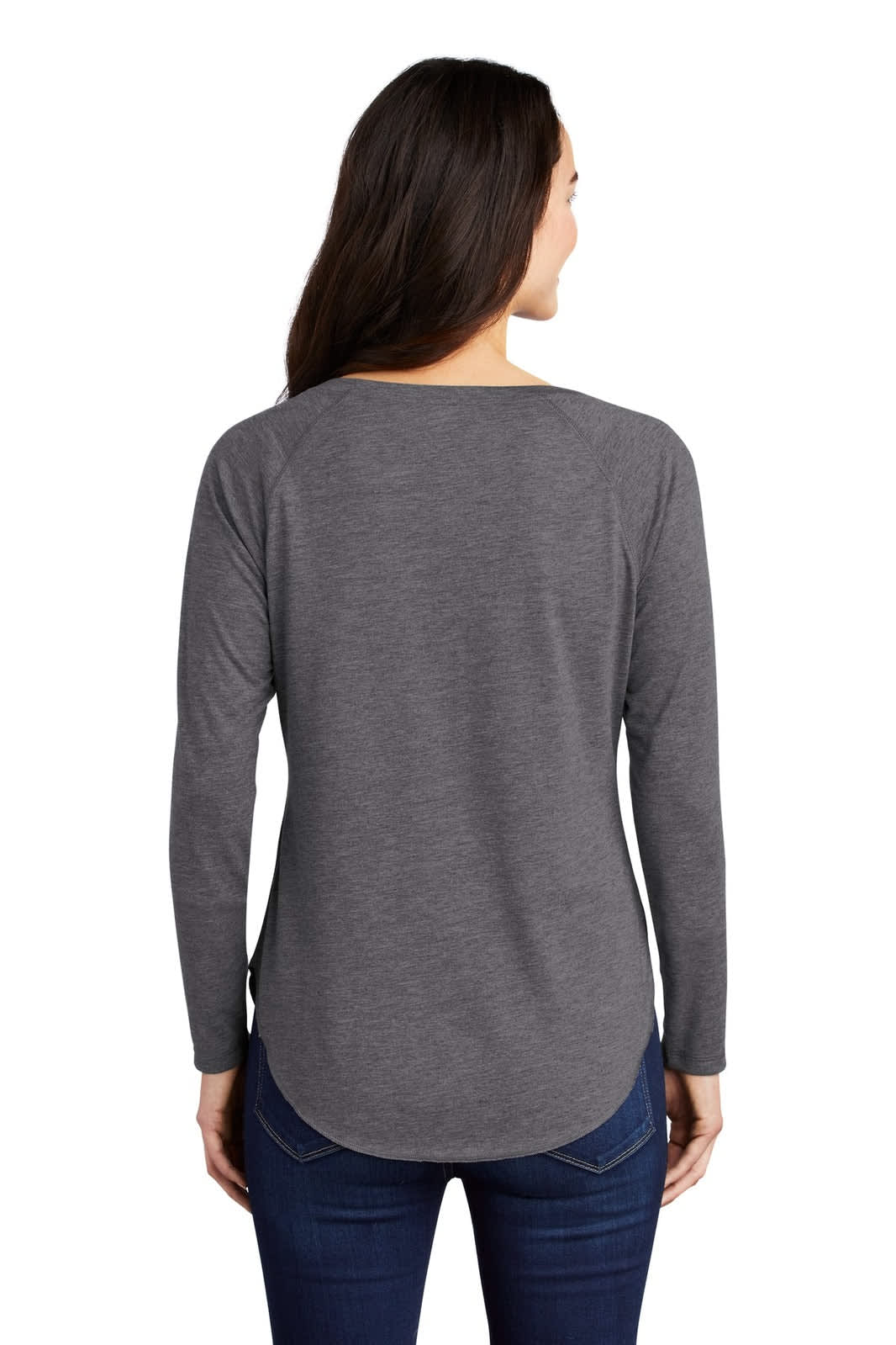 Sport-Tek  Ladies PosiCharge  Long Sleeve Tri-Blend Wicking Scoop Neck Raglan Tee