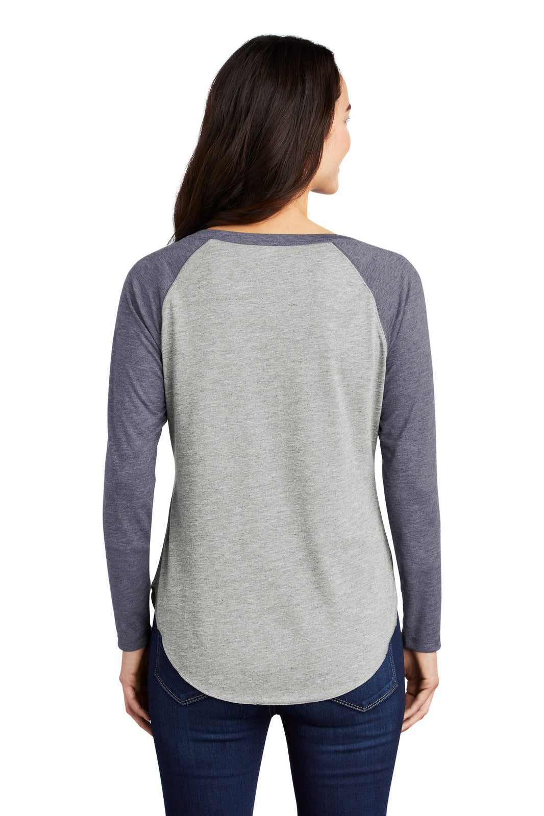 Sport-Tek  Ladies PosiCharge  Long Sleeve Tri-Blend Wicking Scoop Neck Raglan Tee