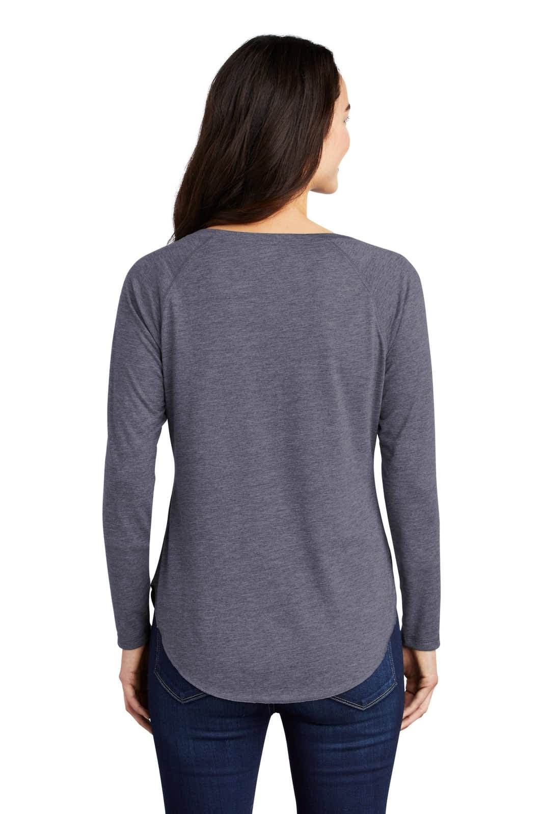 Sport-Tek  Ladies PosiCharge  Long Sleeve Tri-Blend Wicking Scoop Neck Raglan Tee