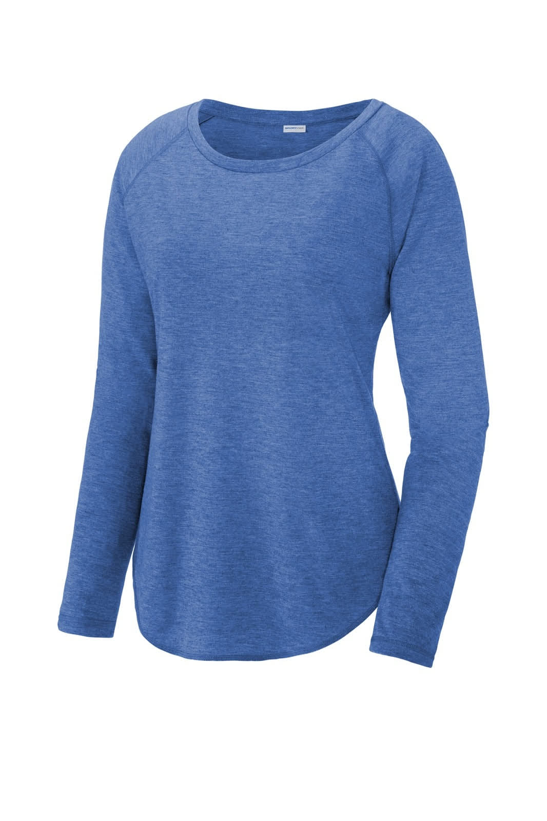 Sport-Tek  Ladies PosiCharge  Long Sleeve Tri-Blend Wicking Scoop Neck Raglan Tee