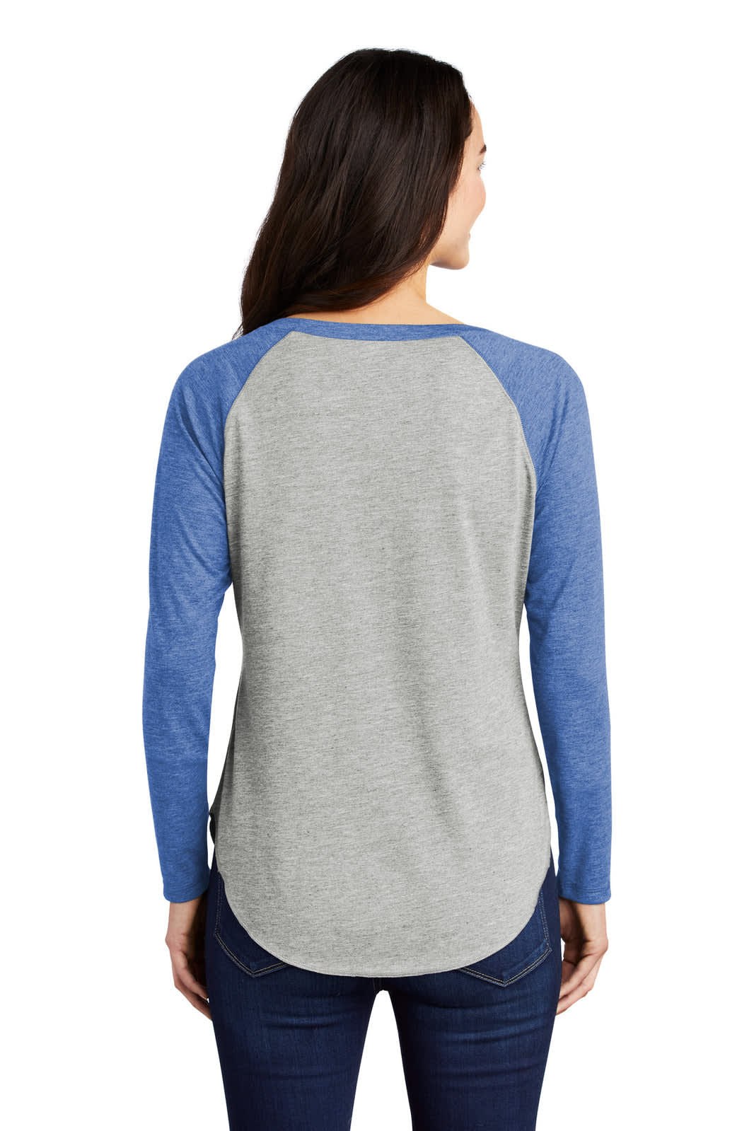 Sport-Tek  Ladies PosiCharge  Long Sleeve Tri-Blend Wicking Scoop Neck Raglan Tee