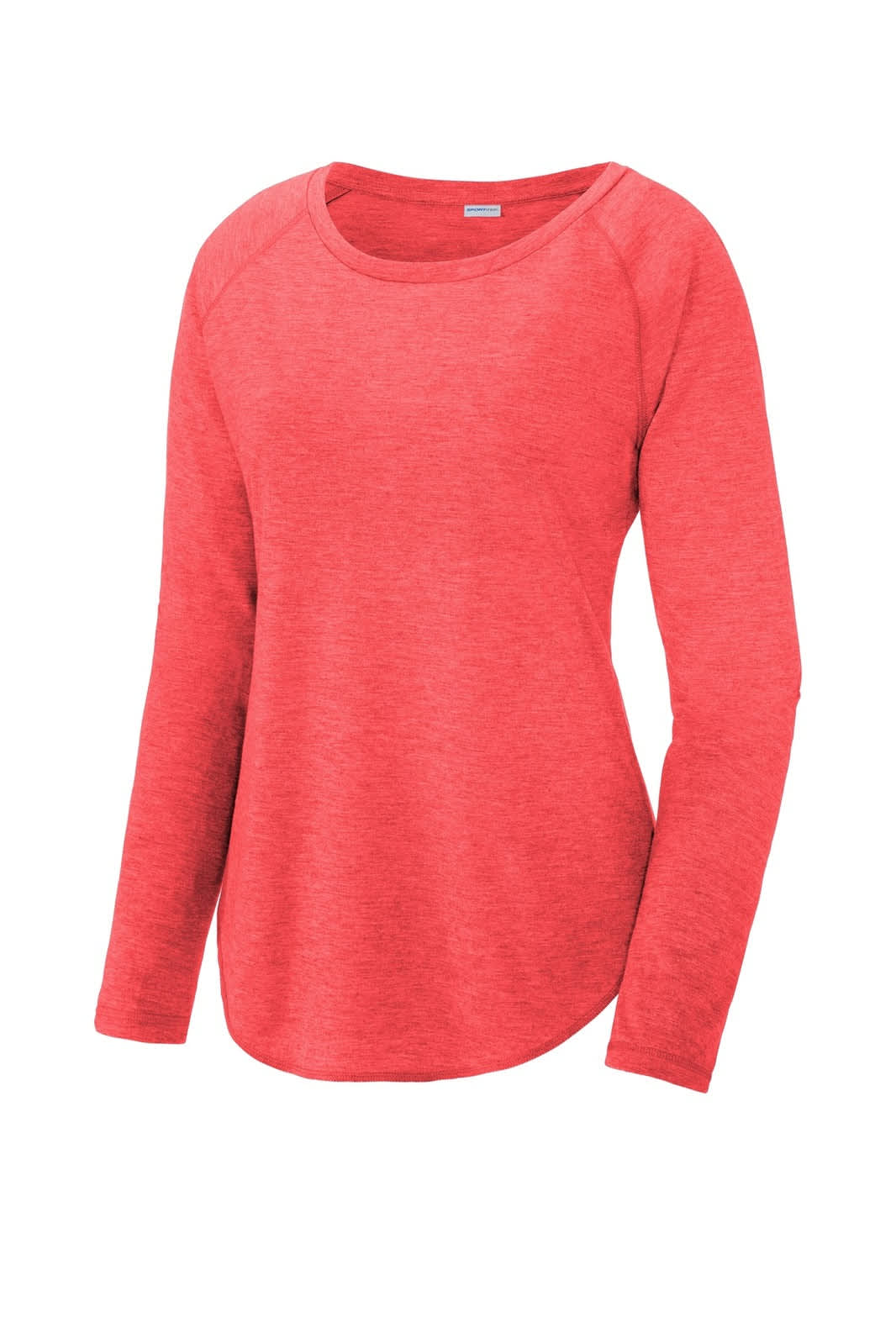 Sport-Tek  Ladies PosiCharge  Long Sleeve Tri-Blend Wicking Scoop Neck Raglan Tee