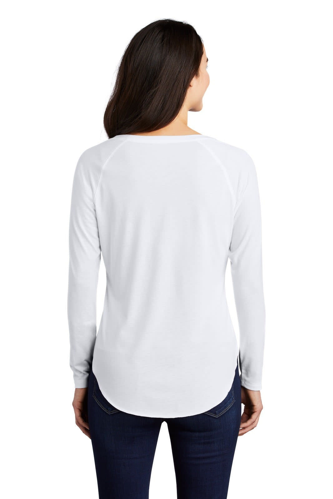 Sport-Tek  Ladies PosiCharge  Long Sleeve Tri-Blend Wicking Scoop Neck Raglan Tee