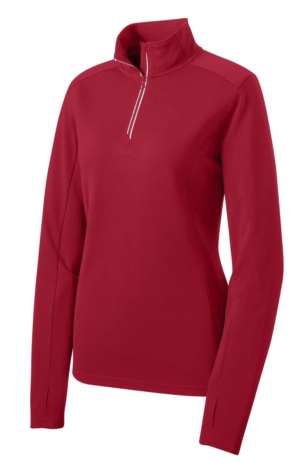Sport-Tek Ladies Sport-Wick Textured 1/4-Zip Pullover