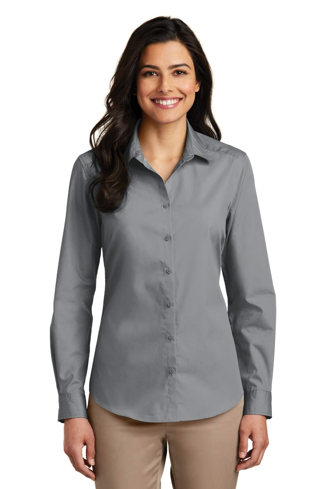 Port Authority Ladies Long Sleeve Carefree Poplin Shirt