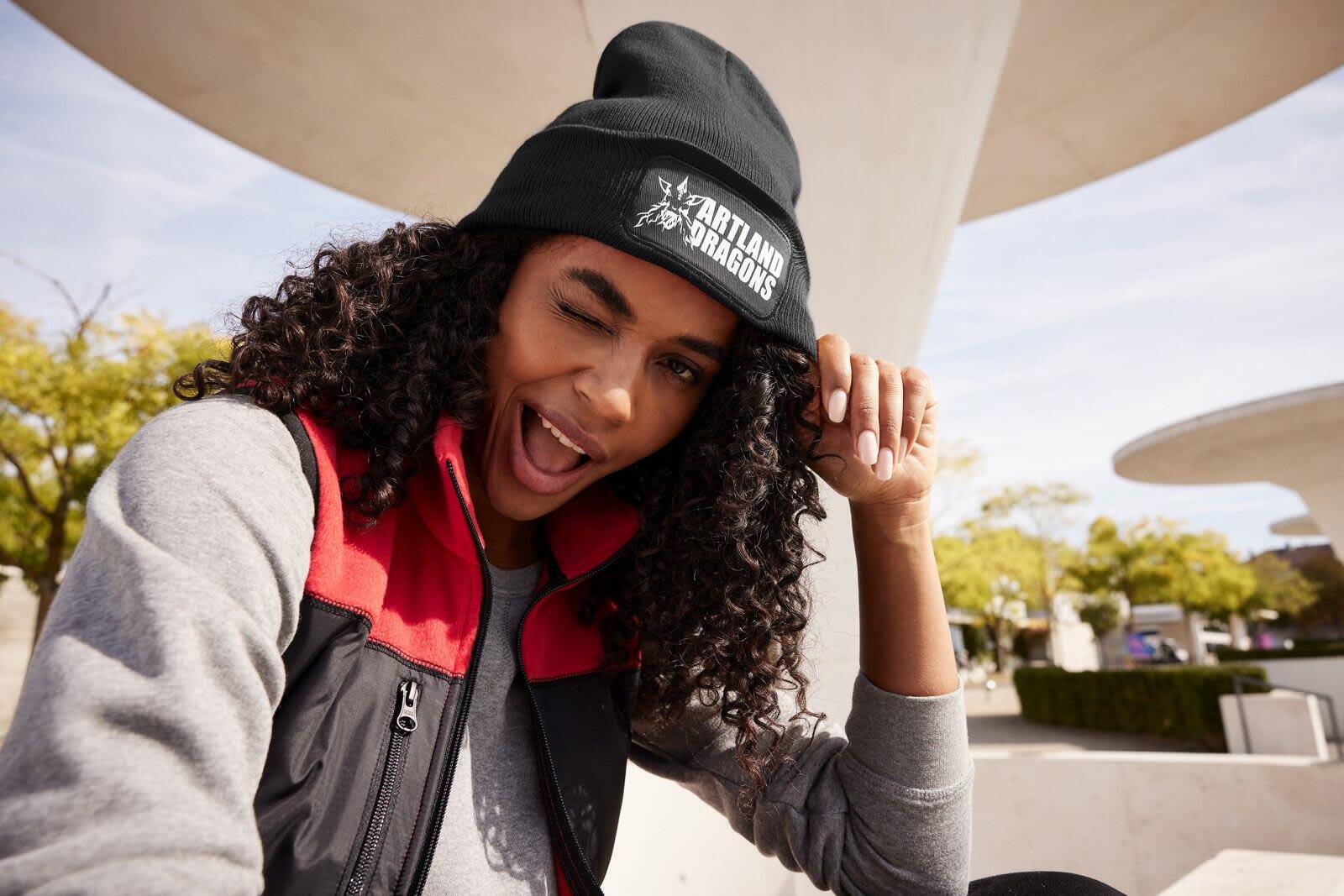 Knitted Beanie w/ Patch