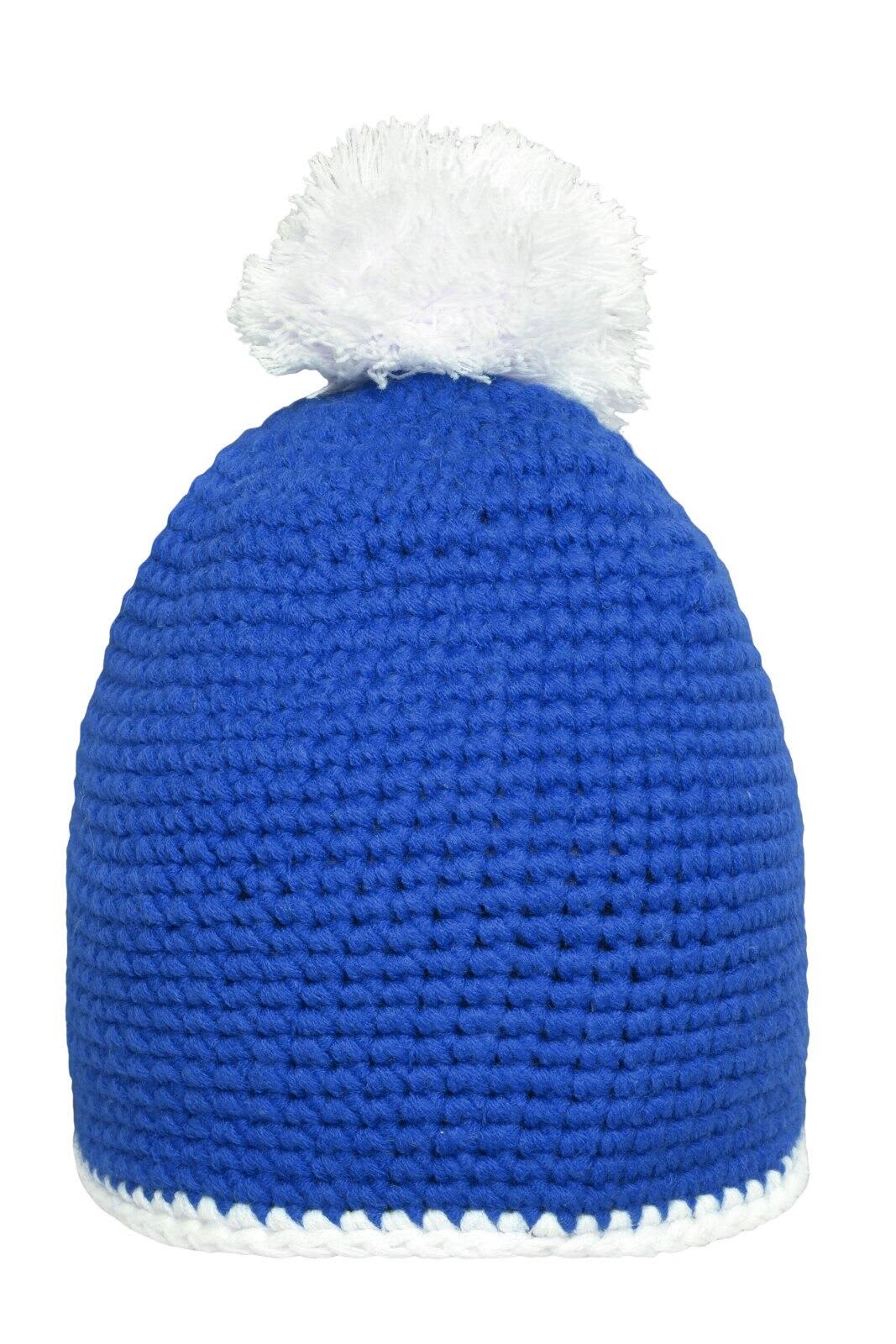 Pompon Hat w/ Contrast Stripe