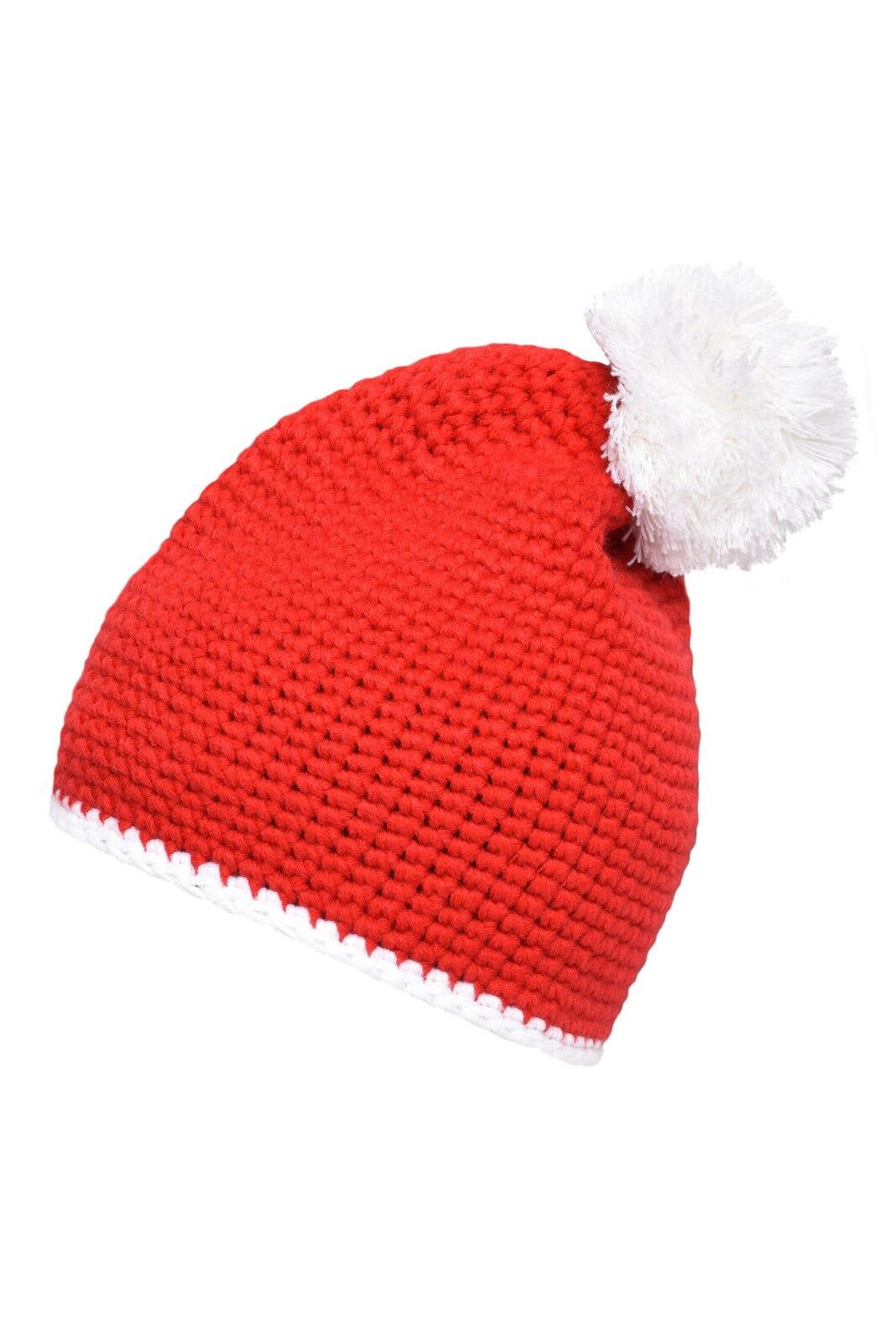 Pompon Hat w/ Contrast Stripe