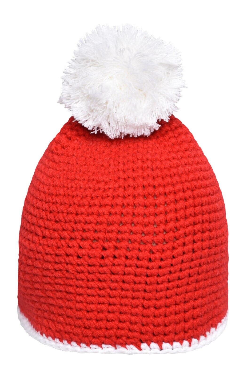 Pompon Hat w/ Contrast Stripe