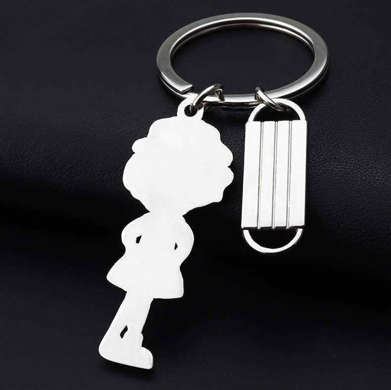 Nurse And Mask Shape Keychain