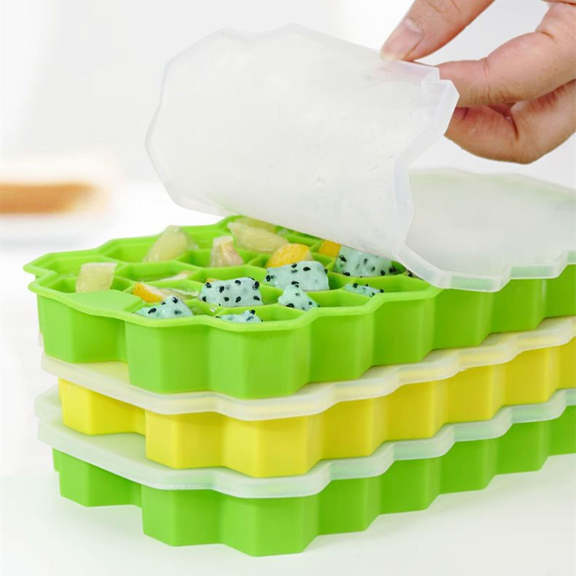 Silicone Ice Cube Tray With Lids