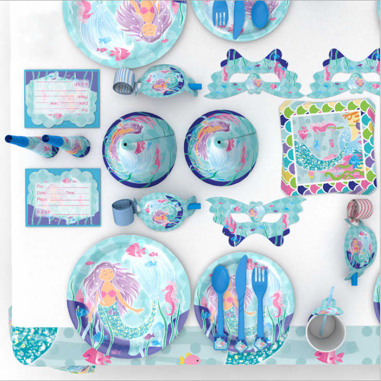 Customized Disposable Party Tableware 16 Set in One