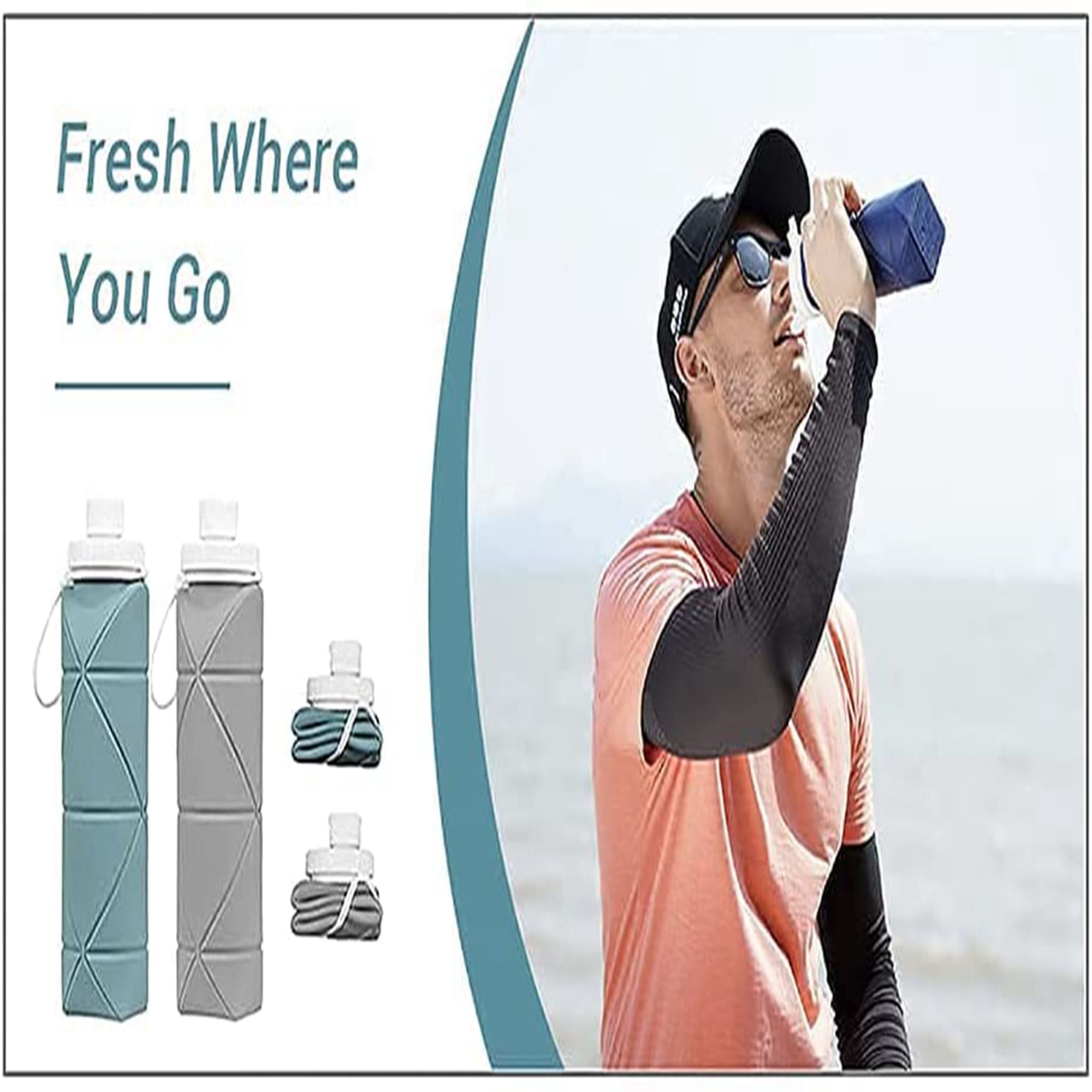 BPA Free Siliconce Leak-proof Reusable Travel Water Bottle