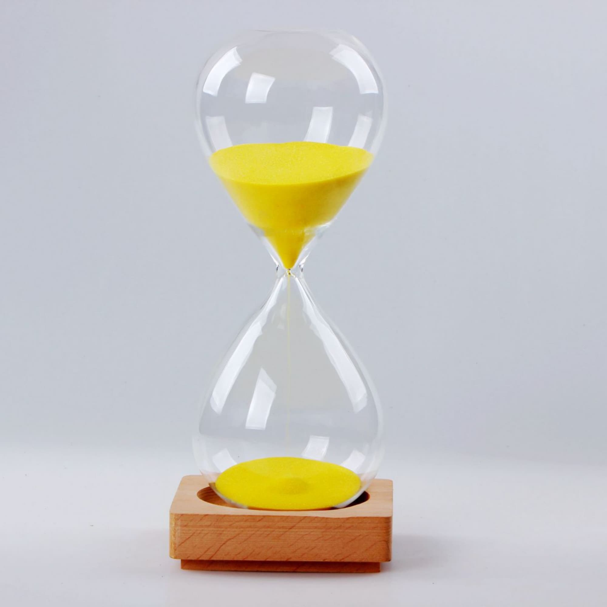 5 Minutes Sand Timer With Wooden Base