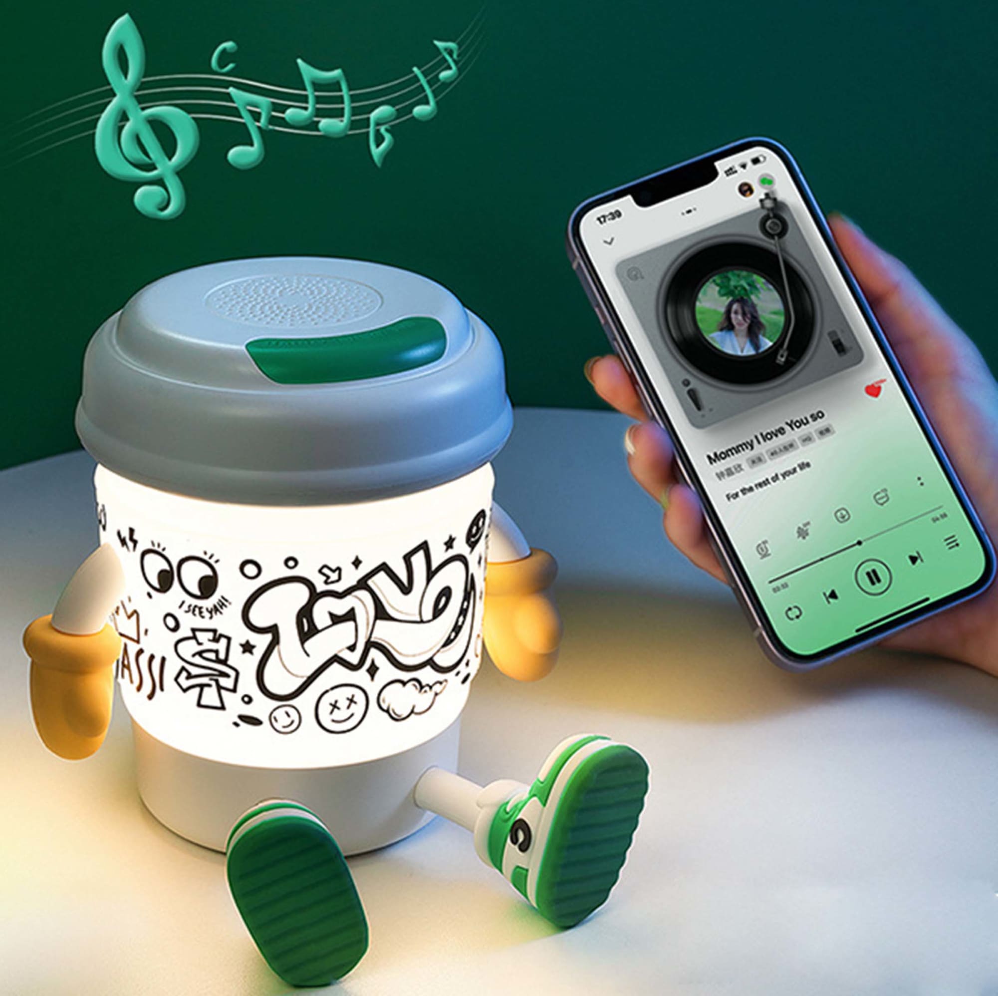 Coffee Cup Shape Lamp Bluetooth Speaker