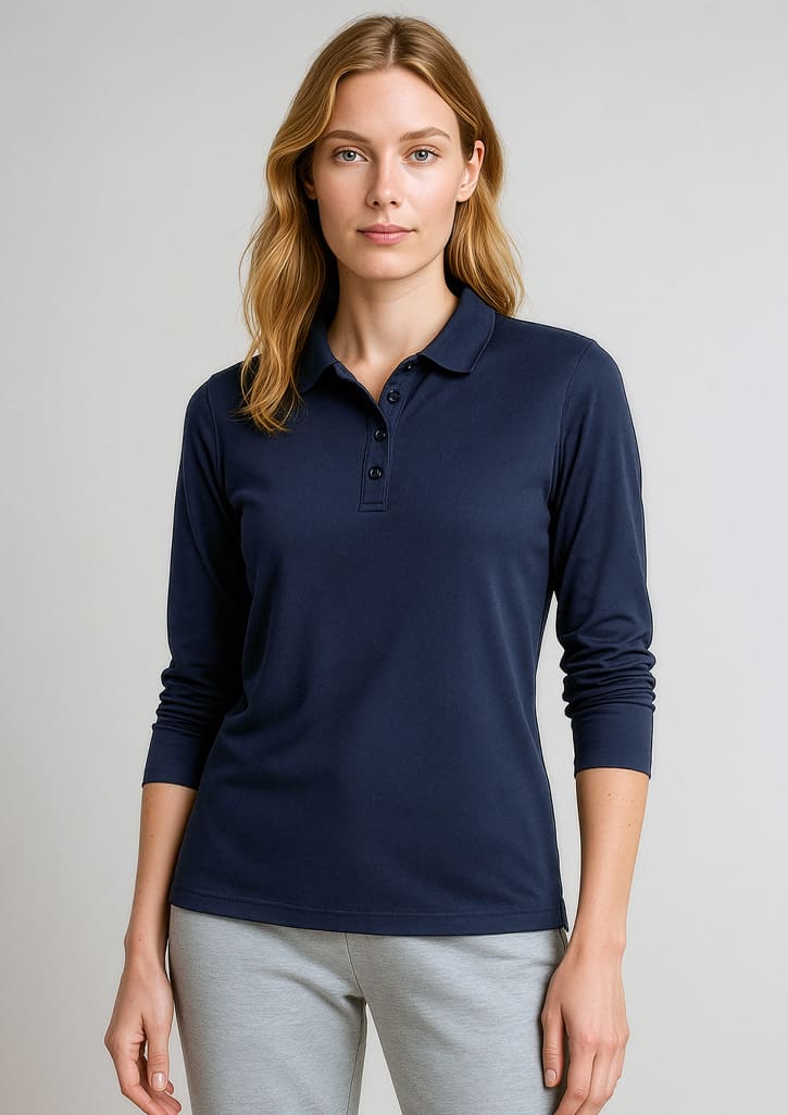 Womens Action Long Sleeve Polo