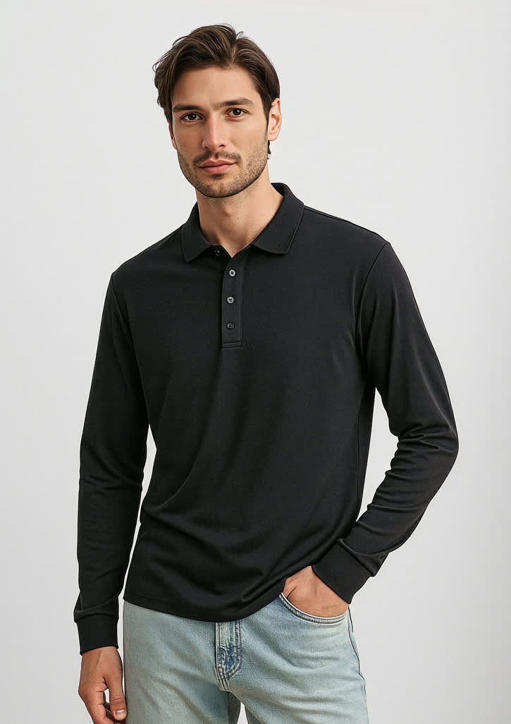 Mens Action Long Sleeve Polo