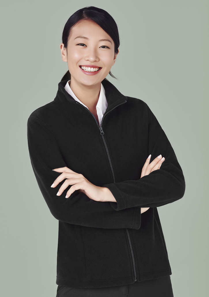 Womens Plain Micro Fleece Jacket