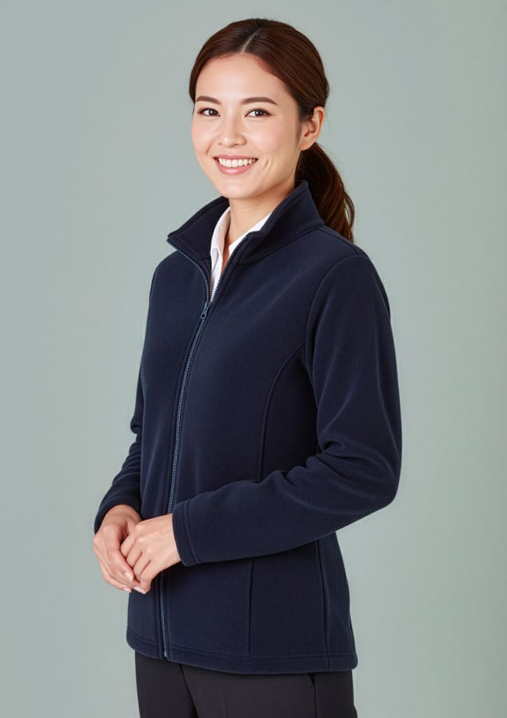 Womens Plain Micro Fleece Jacket