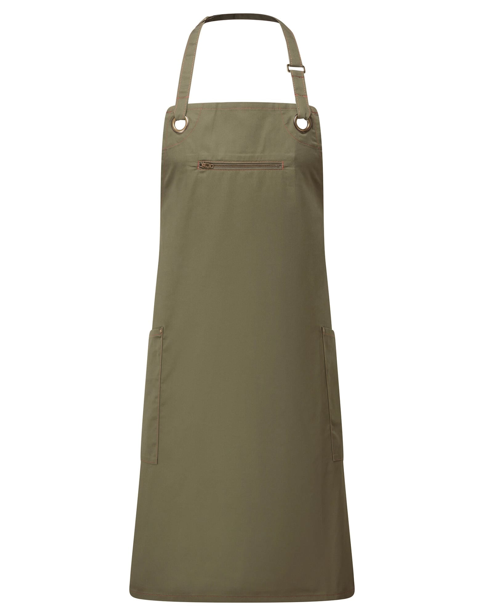 Barley Contrast Stitch Bib Apron