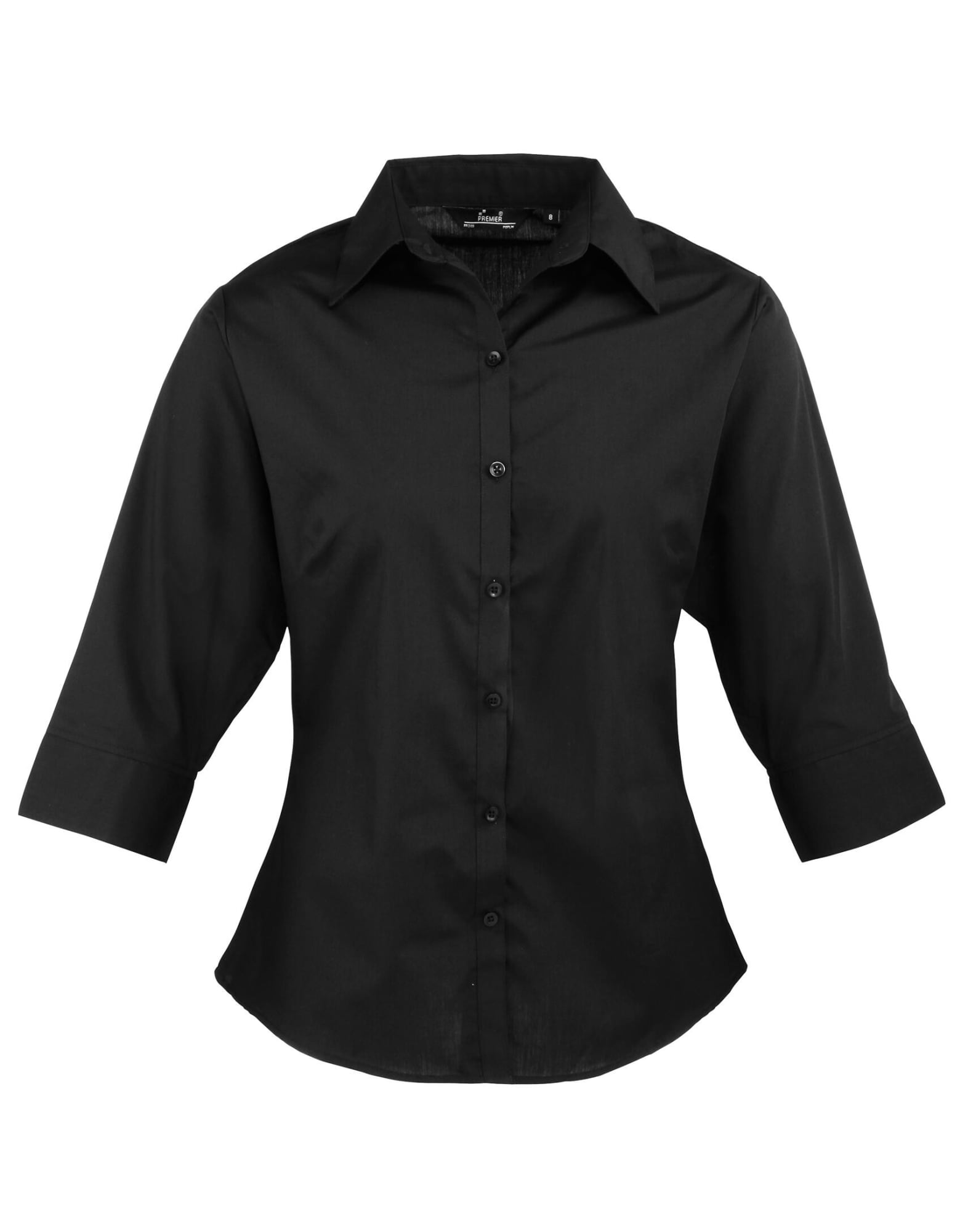 Womens 3/4 Sleeve Poplin Blouse