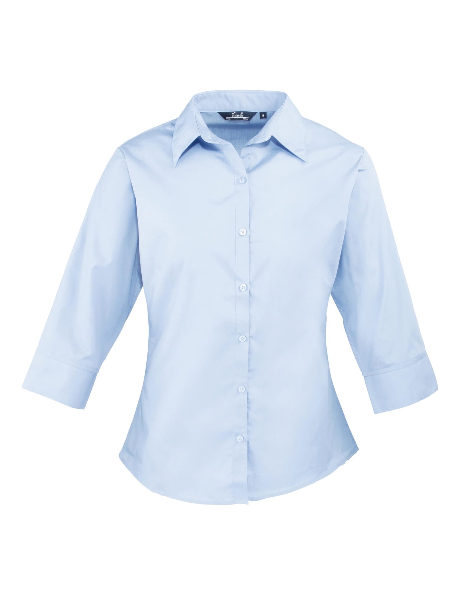 Womens 3/4 Sleeve Poplin Blouse