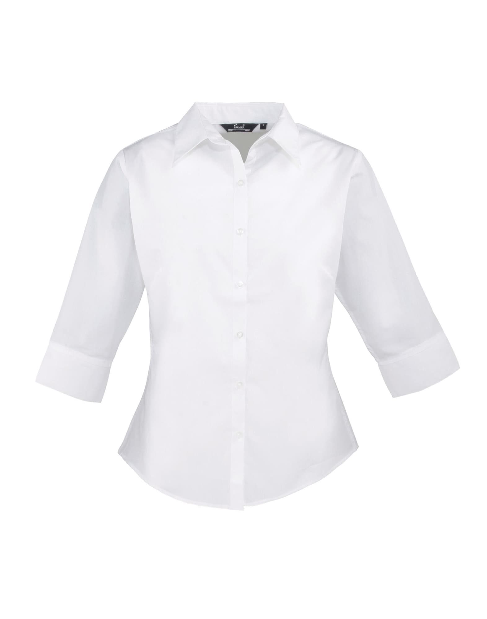 Womens 3/4 Sleeve Poplin Blouse