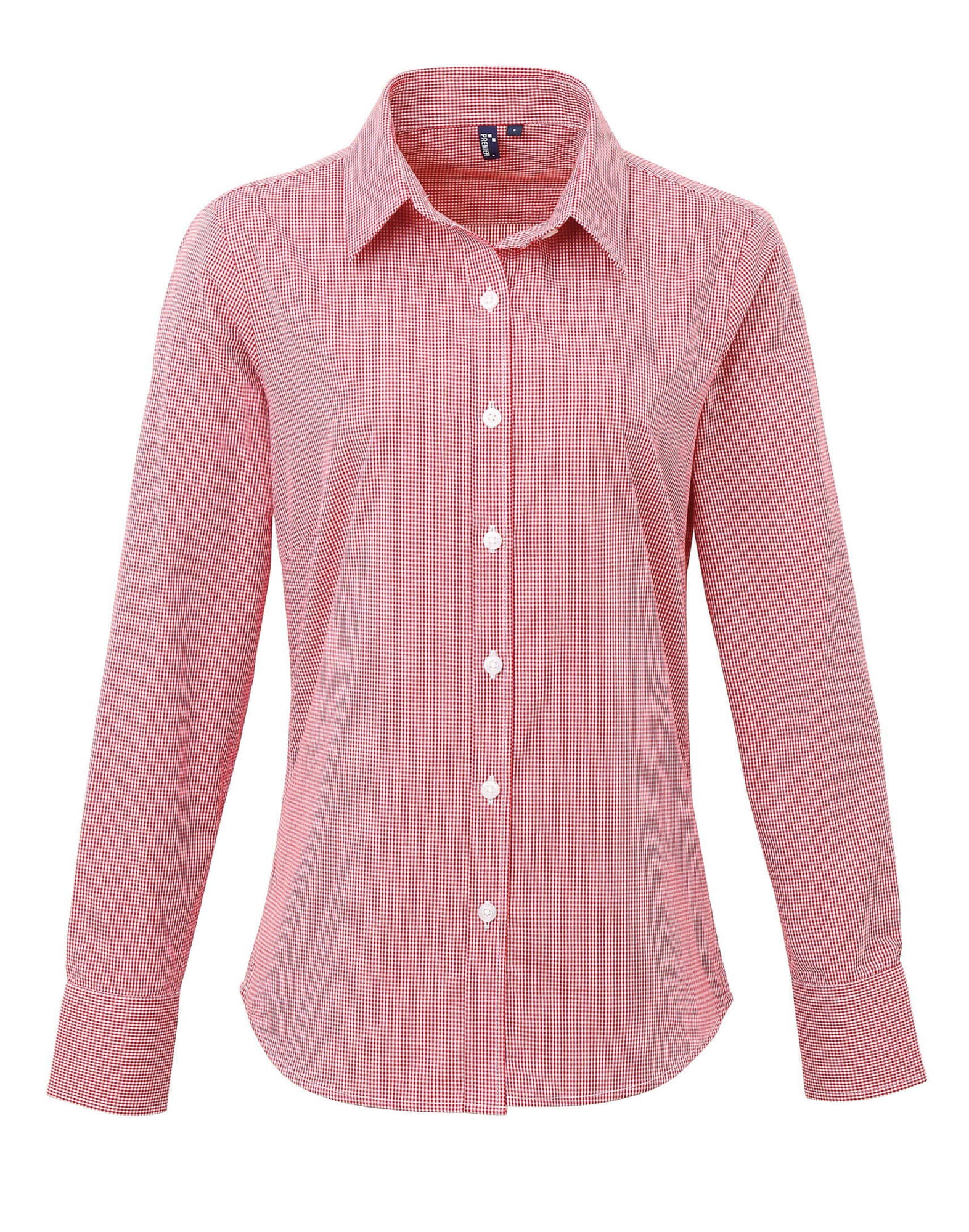 Womens Microcheck L-S Cotton Shirt