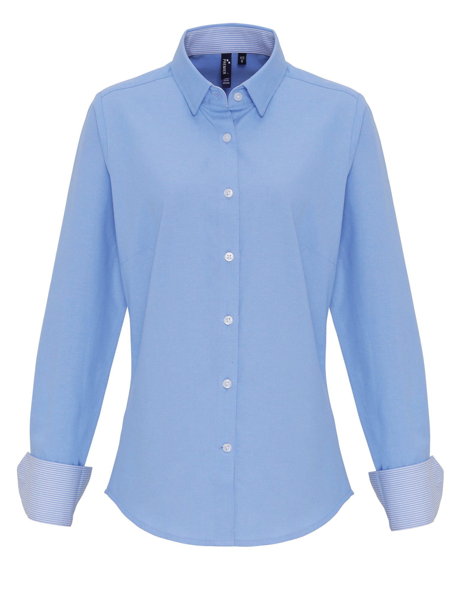 Womens Cotton-Rich Oxford Stripes Blouse