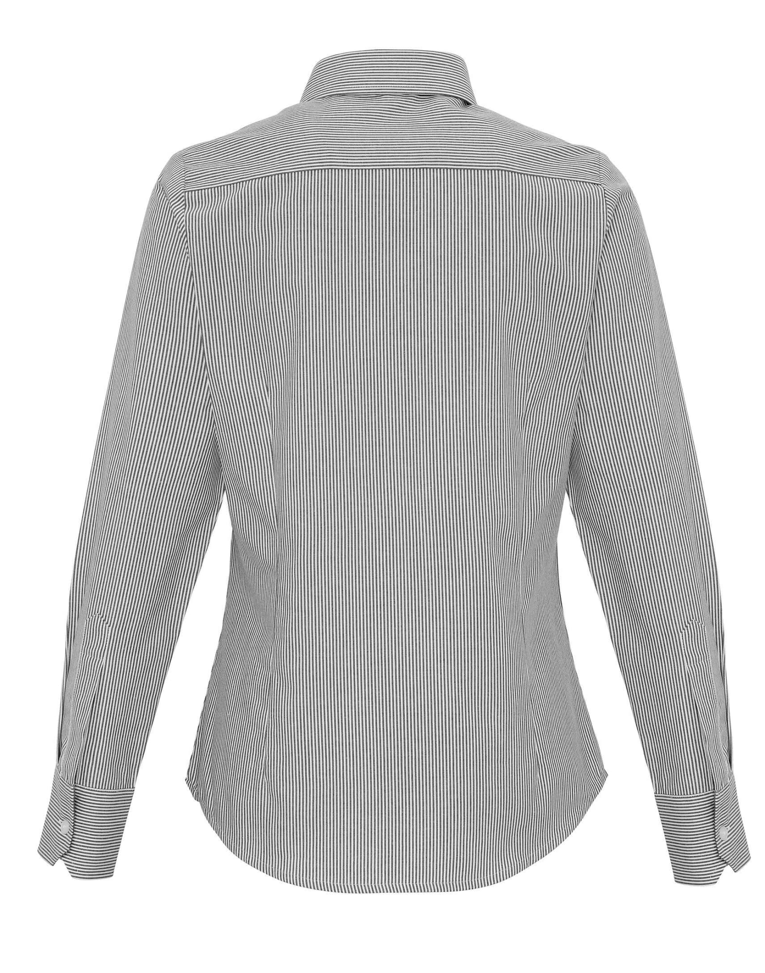 Womens Cotton-Rich Oxford Stripes Blouse