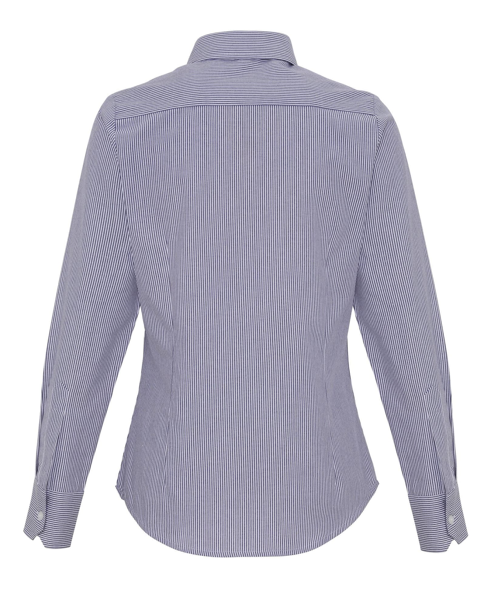 Womens Cotton-Rich Oxford Stripes Blouse