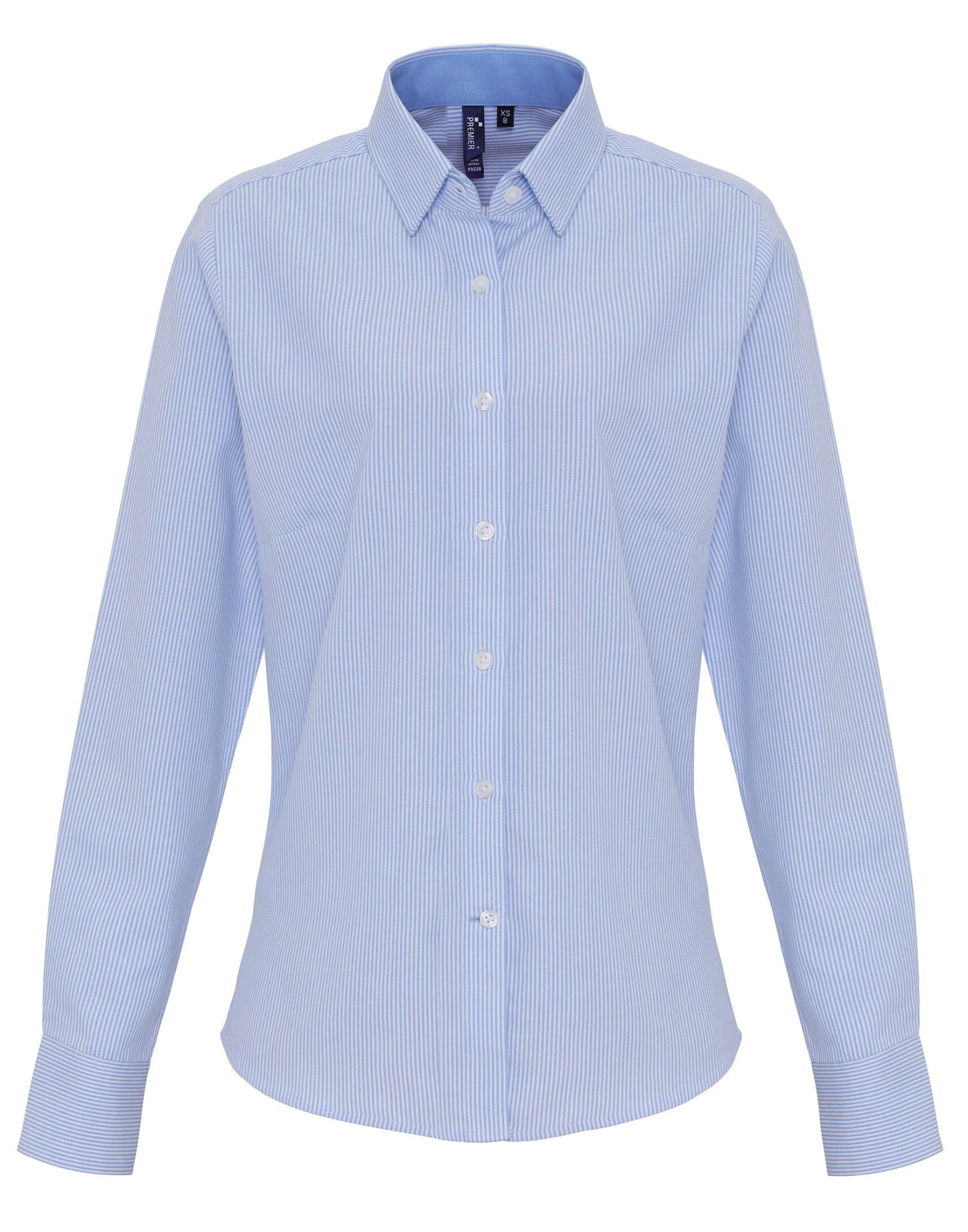 Womens Cotton-Rich Oxford Stripes Blouse